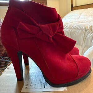 Restricted Red Bow Tie Booties